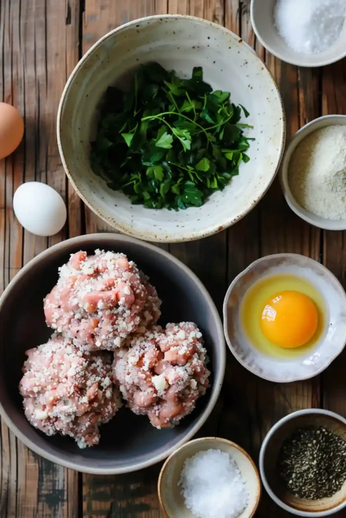 Freshly cooked air fryer turkey meatballs served warm with sauce on the side.