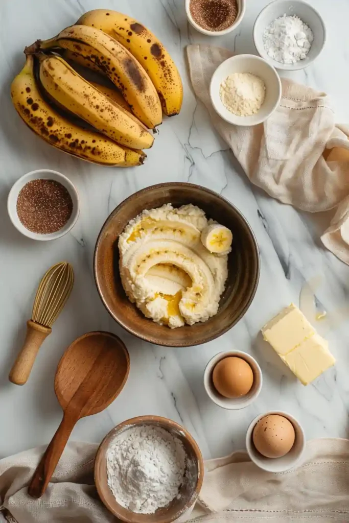 Warm homemade Banana Bread served in thick slices.