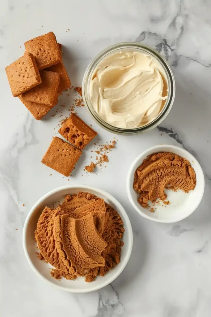 No bake Biscoff dessert cups with rich caramelized cookie flavor.