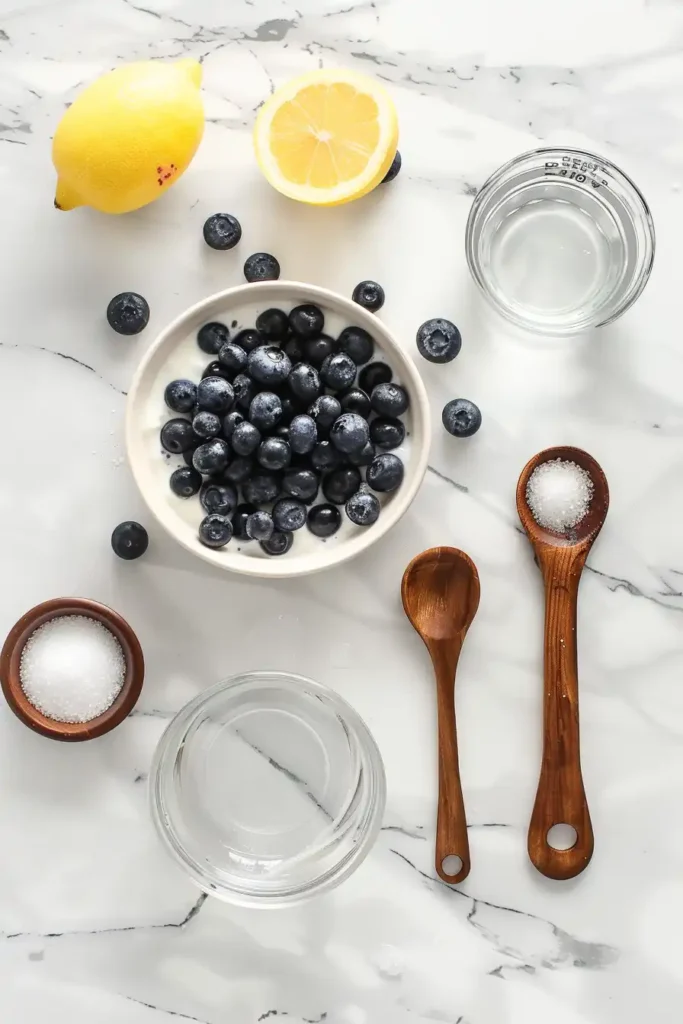 Healthy blueberry swirl yogurt topping in a small glass jar.