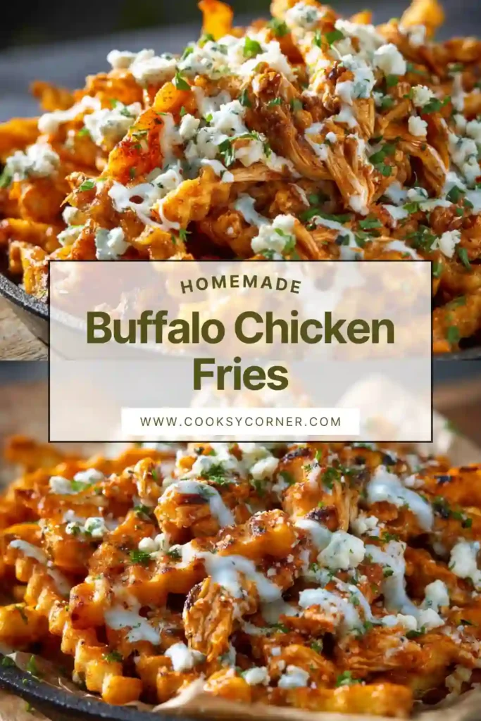 Crispy fries layered with spicy buffalo chicken and crumbled blue cheese.