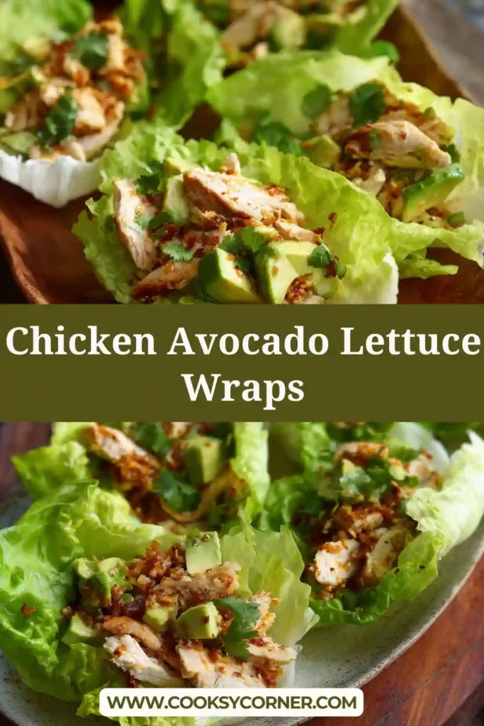 Chicken avocado lettuce wraps filled with Cajun-seasoned chicken and diced avocado topped with chipotle dressing in crisp lettuce leaves.