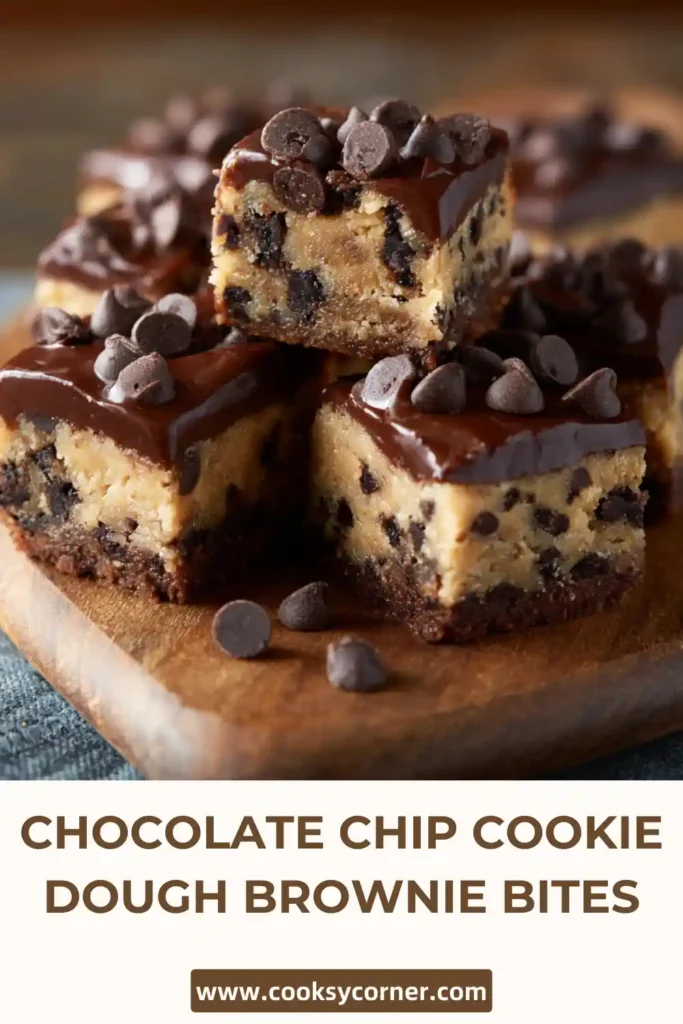 Bite-sized brownie squares topped with glossy chocolate ganache.