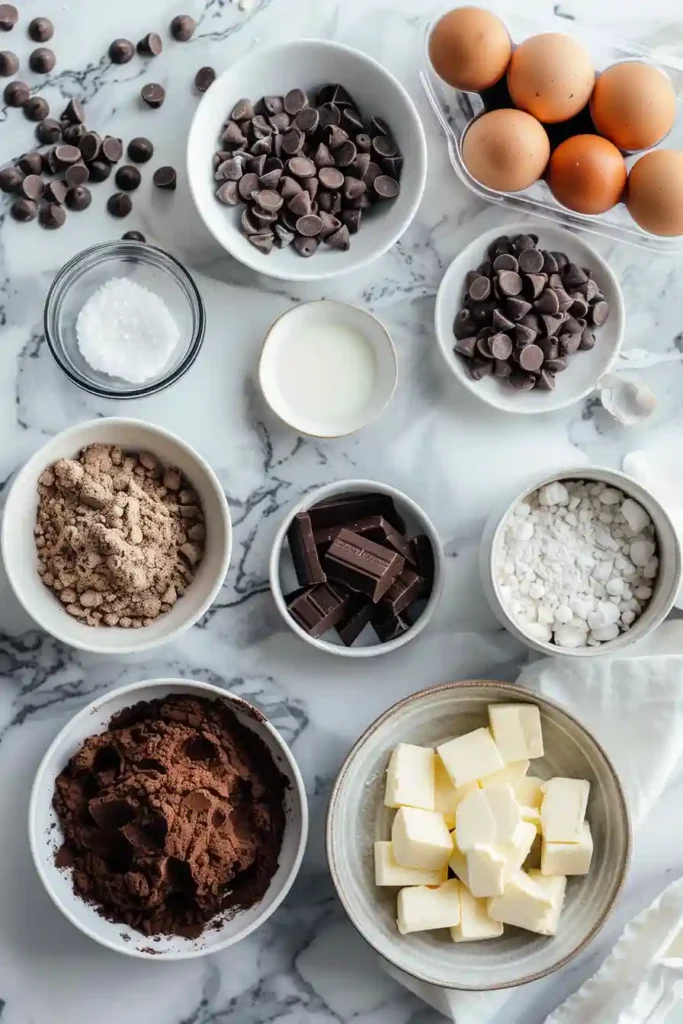 Homemade cookie dough brownie bites arranged on a dessert tray.