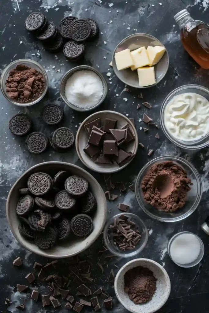 Homemade chocolate mousse cake with rich chocolate filling and whipped topping.