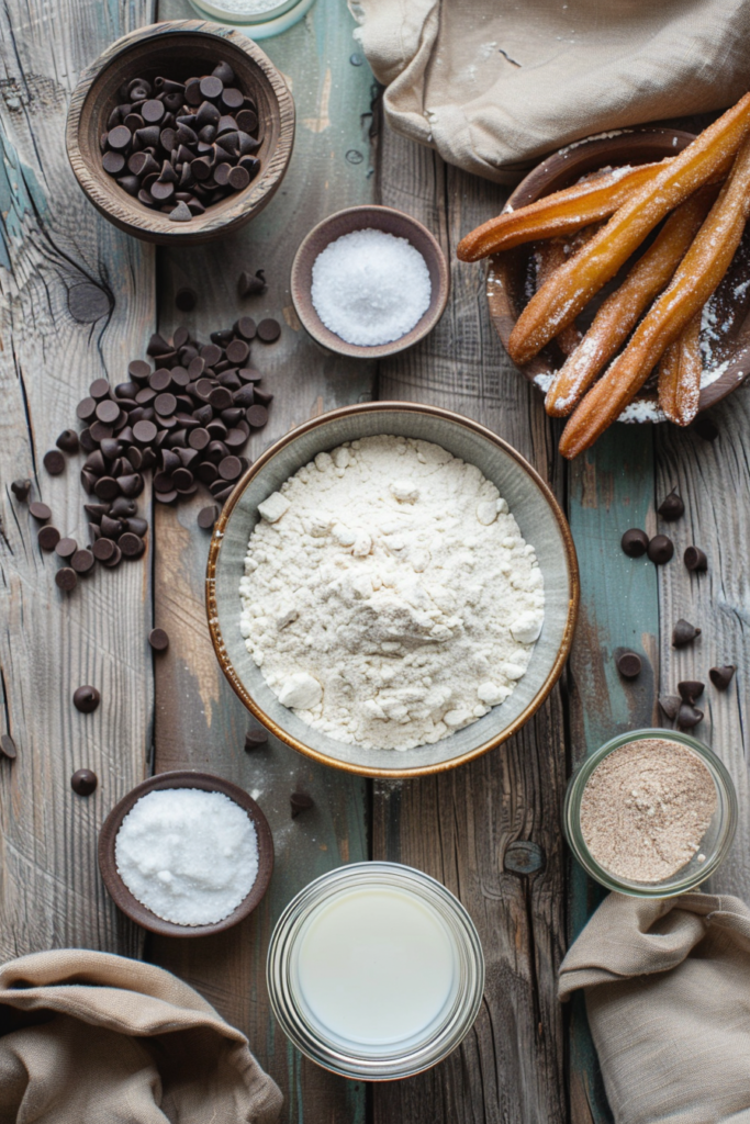 Golden fried churros dusted with cinnamon sugar ready to serve.