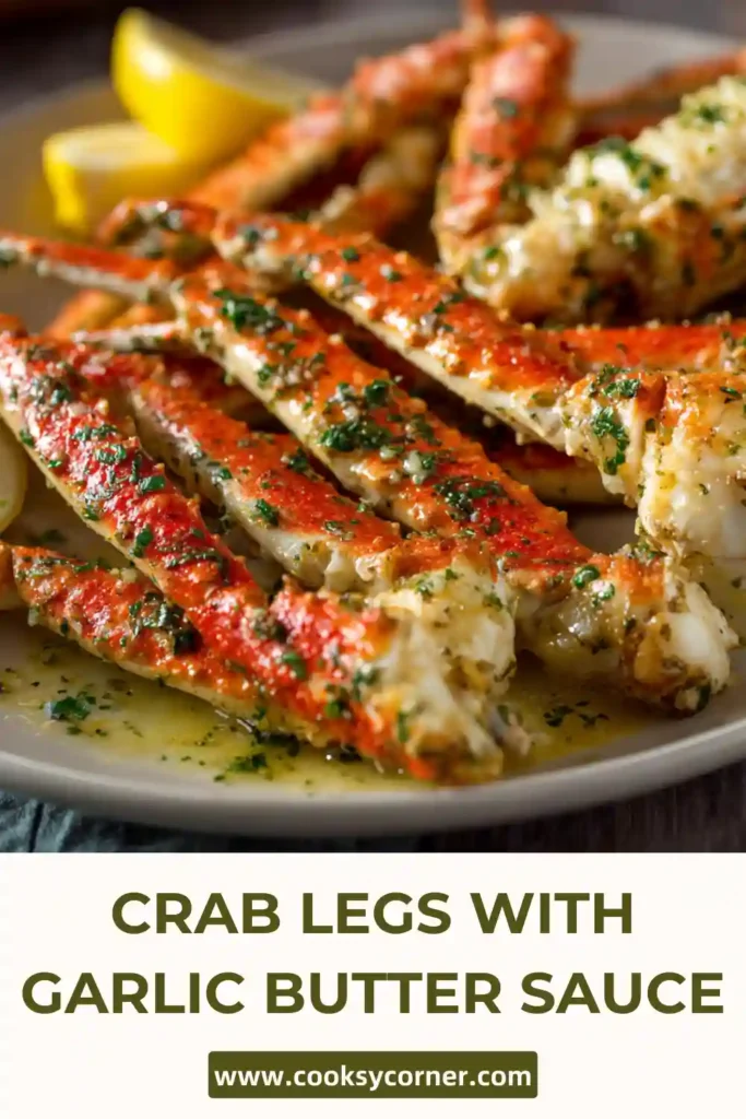 Fresh crab legs served with buttery garlic sauce.