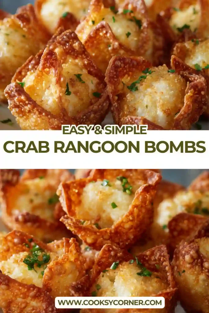 Fried Crab Rangoon Bombs served on a plate with dipping sauce.