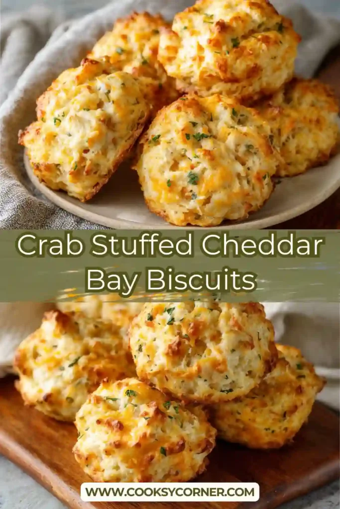 Seafood stuffed biscuit cups served warm with melted butter.