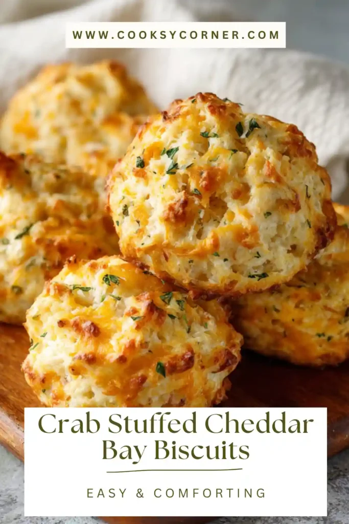 Golden cheddar biscuits filled with creamy crab mixture and parmesan.