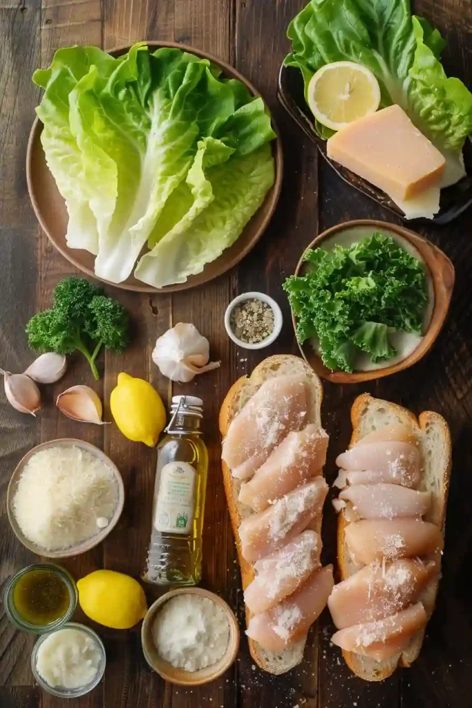 Homemade chicken Caesar sandwich with golden fried chicken and creamy dressing.