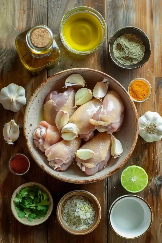 Homemade Cuban Mojo Chicken served with lime wedges and fresh herbs, showing the caramelized grilled texture.