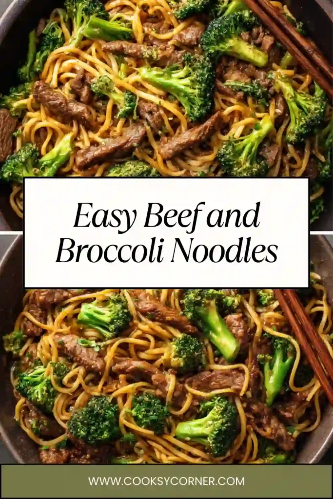 A bowl of beef and broccoli noodles with ground beef, tender noodles, and vibrant broccoli tossed in a savory garlic ginger sauce.