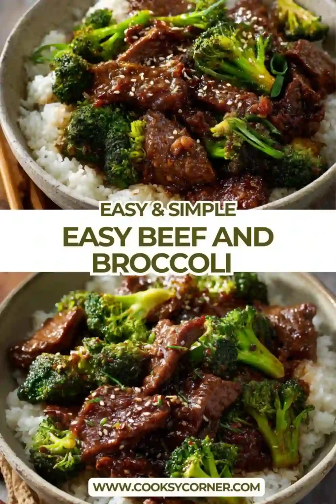 Easy beef and broccoli served in a bowl with tender beef slices and bright green broccoli in savory sauce.