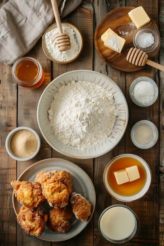 Southern-style chicken biscuit sandwich with honey drizzle and soft fluffy bread. Perfect savory and sweet meal.