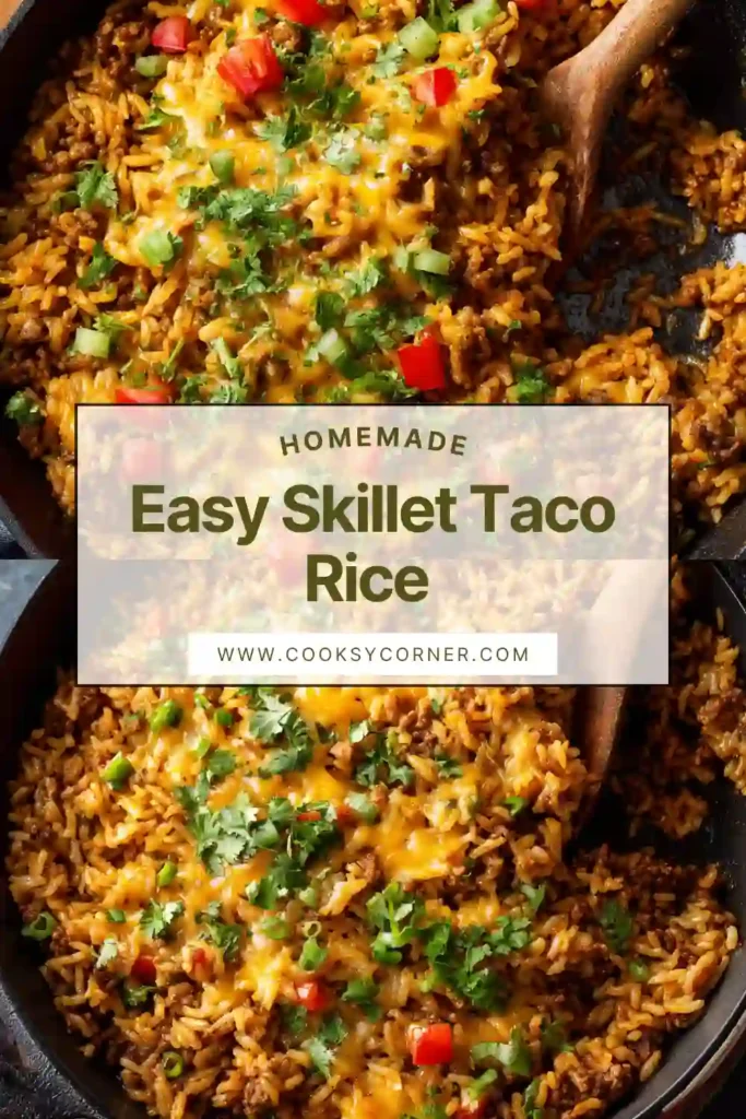 Close-up of taco rice with beef, rice, cheese, and colorful toppings like avocado and tomatoes.