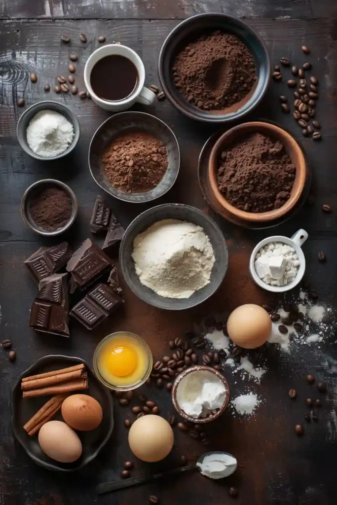 Chocolate espresso cupcakes with soft crumb and glossy coffee frosting topping.