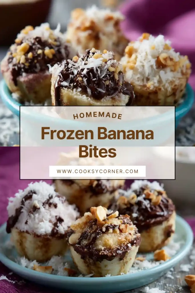 Homemade frozen banana bites arranged on parchment paper.