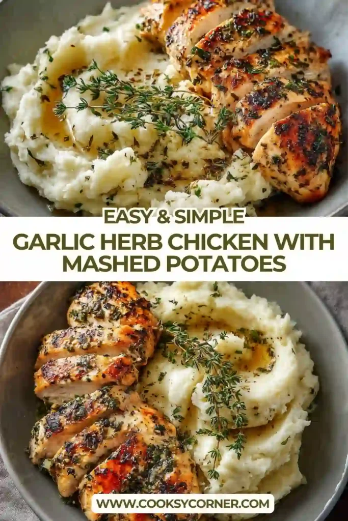 Juicy chicken breast with creamy mashed potatoes and honey glazed carrots.