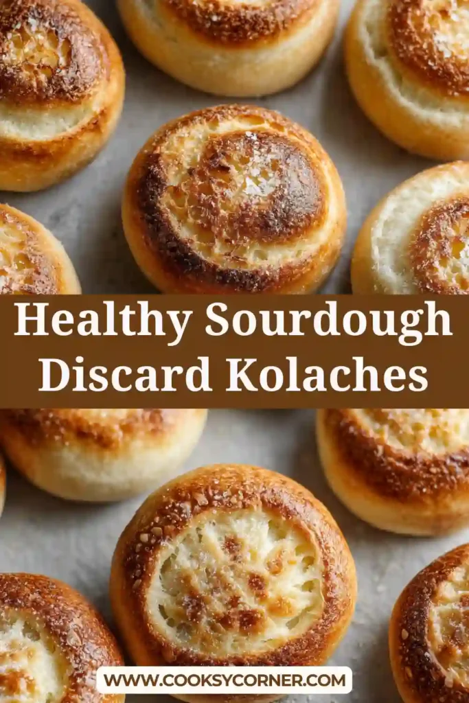 Healthy sourdough discard kolaches with cream cheese filling and golden streusel topping.