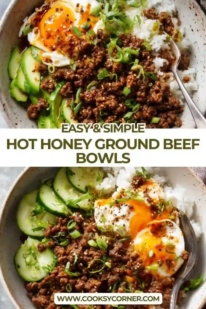 Healthy hot honey ground beef bowl with sweet potatoes, creamy cottage cheese, and fresh avocado served in a rustic bowl.