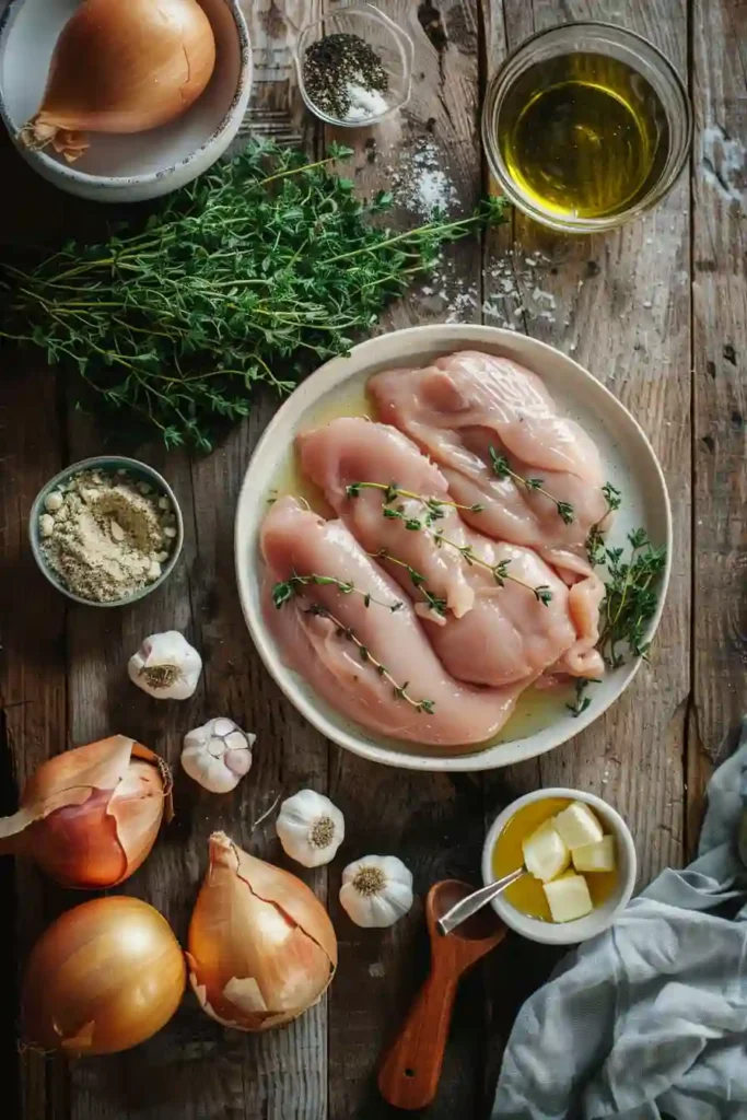 A plate of Irish Chicken Cream Sauce Recipe featuring tender chicken breasts covered in a rich, creamy sauce with herbs. The dish looks warm and comforting, perfect for dinner.