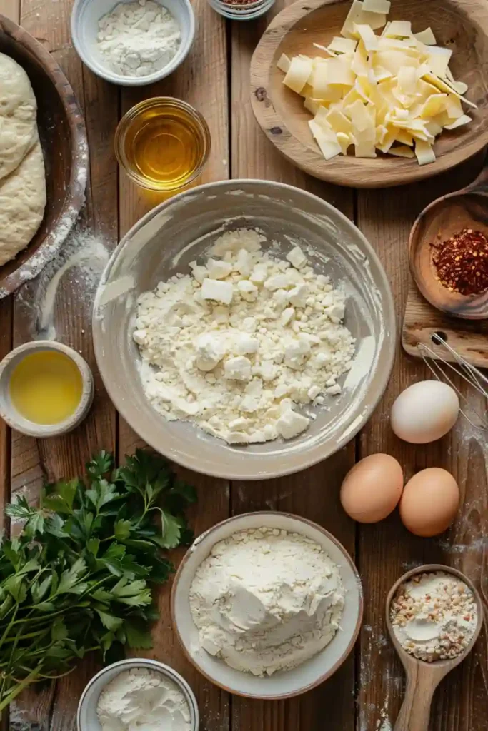 Golden Italian bread loaf with herb and cheese stuffing.