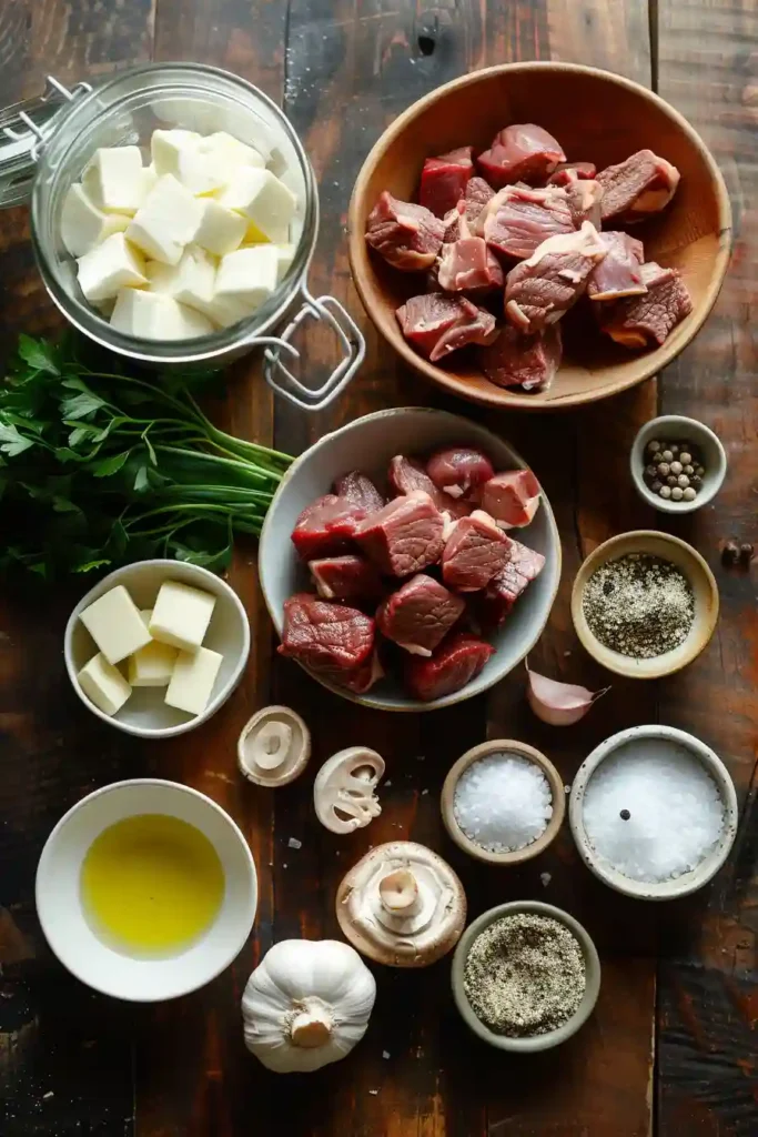 Hearty keto beef stroganoff dinner with tender beef, mushrooms, and rich sour cream gravy.
