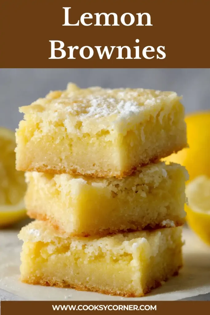 Lemon brownies sliced into squares with glossy lemon icing.