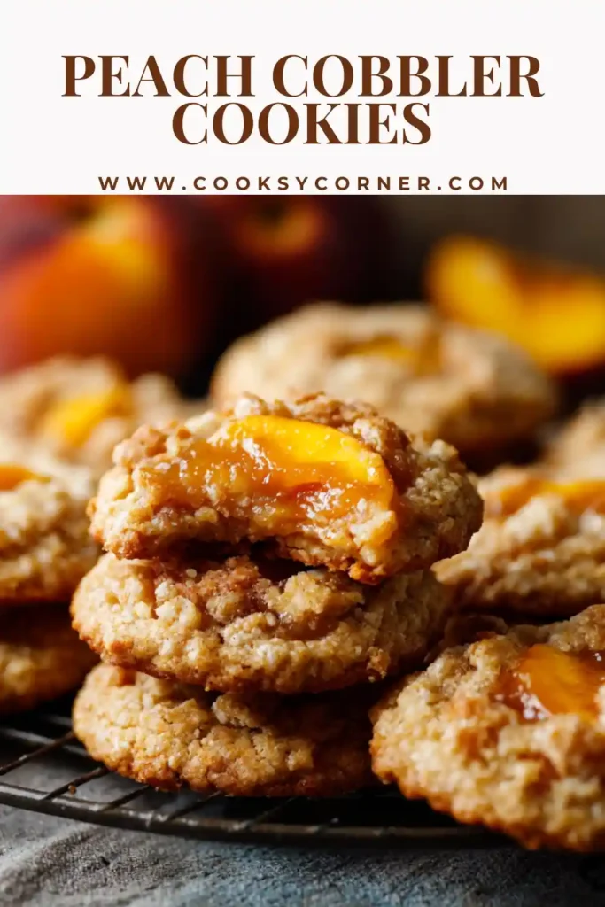 Soft cinnamon cookies filled with homemade peach cobbler mixture.