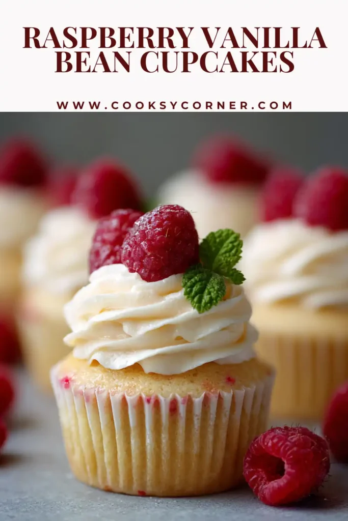 Homemade raspberry vanilla cupcakes with smooth buttercream frosting and natural raspberry color. Perfect dessert for celebrations.