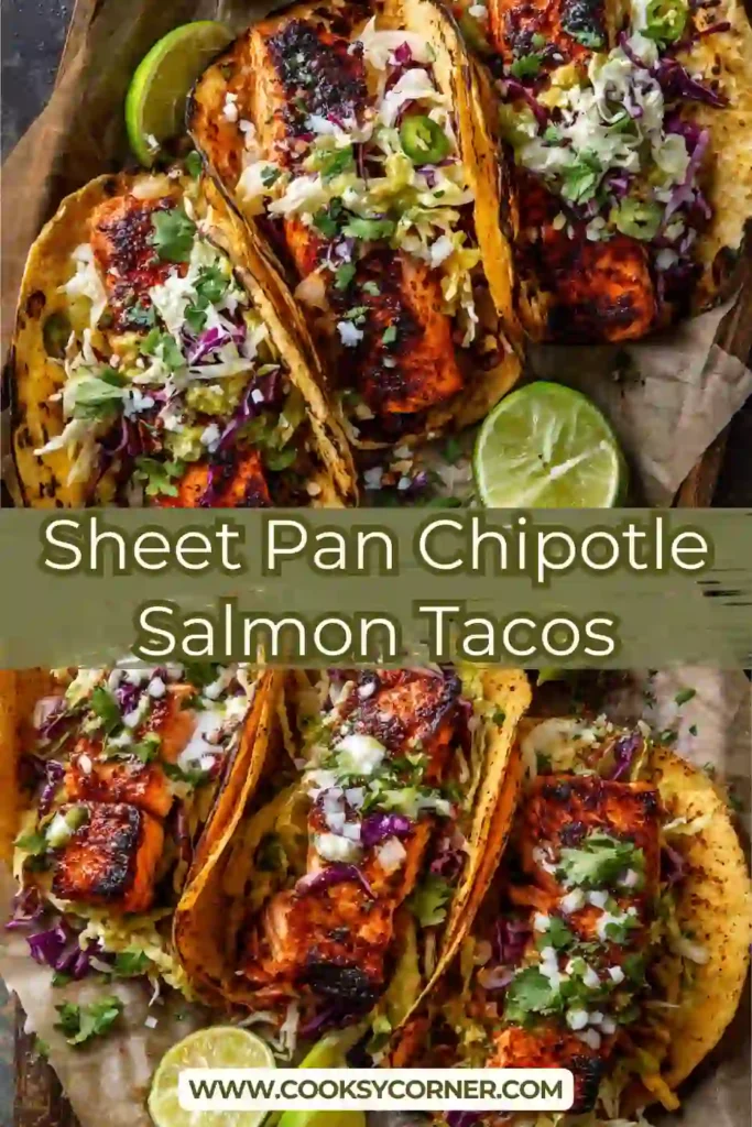 Roasted chipotle salmon pieces served in tortillas with colorful salsa.