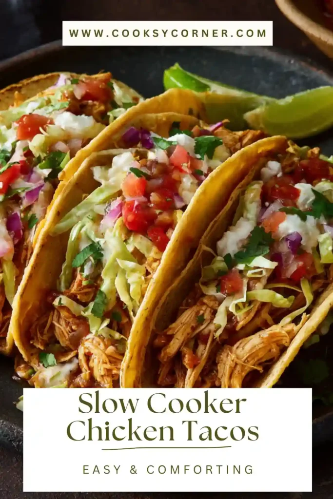 Close-up of chicken taco filling with spices and tender shredded chicken.