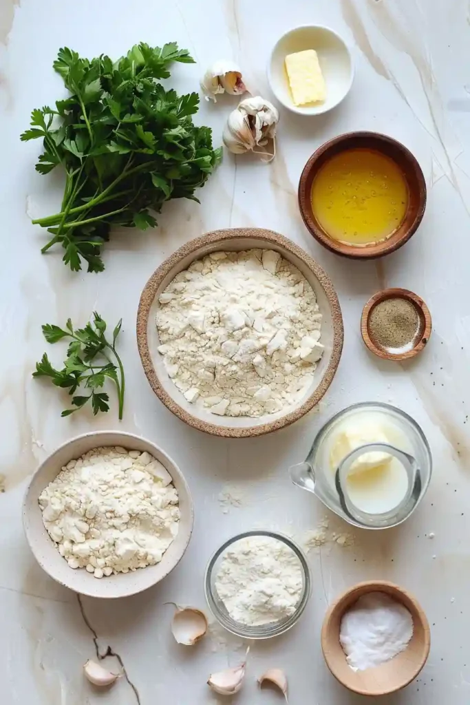 Freshly baked garlic knots with melted butter and herbs on top.
