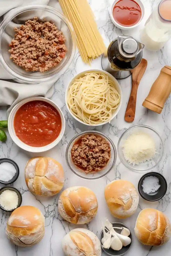 Homemade spaghetti garlic bread bowls with parsley garnish.