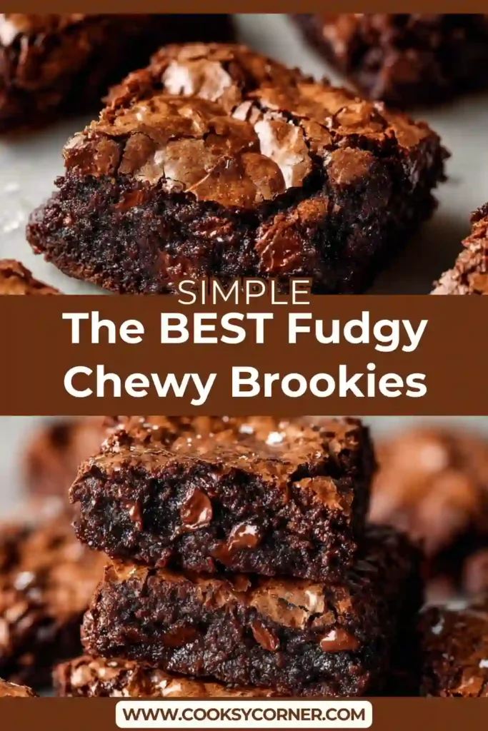 Chocolate brookies cookies with brownie texture and crisp edges.