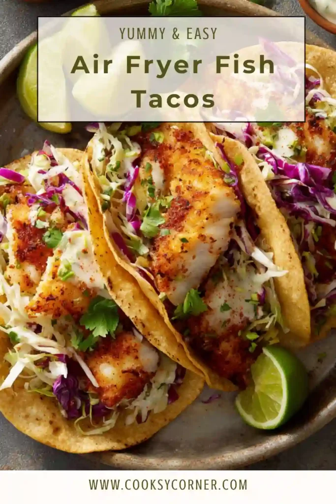 Homemade fish tacos with lime wedges and fresh herbs. Light and flavorful meal.