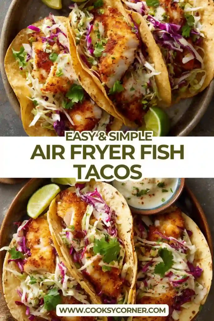 Close-up of fish tacos with flaky fish and crunchy slaw topping. Healthy and vibrant dish.