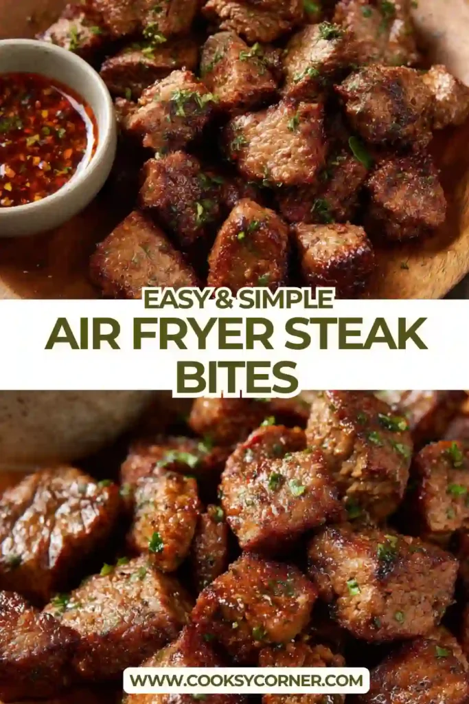 Close-up of steak cubes with seasoning and melted butter. Easy beef recipe.