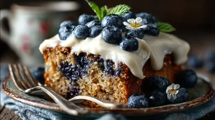 Blueberry Banana Cake with Cream Cheese Icing