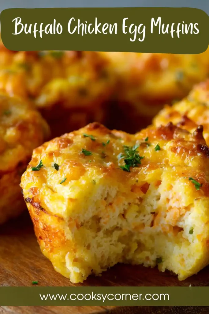 Plate of buffalo chicken egg muffins with slightly crispy edges and soft centers.
