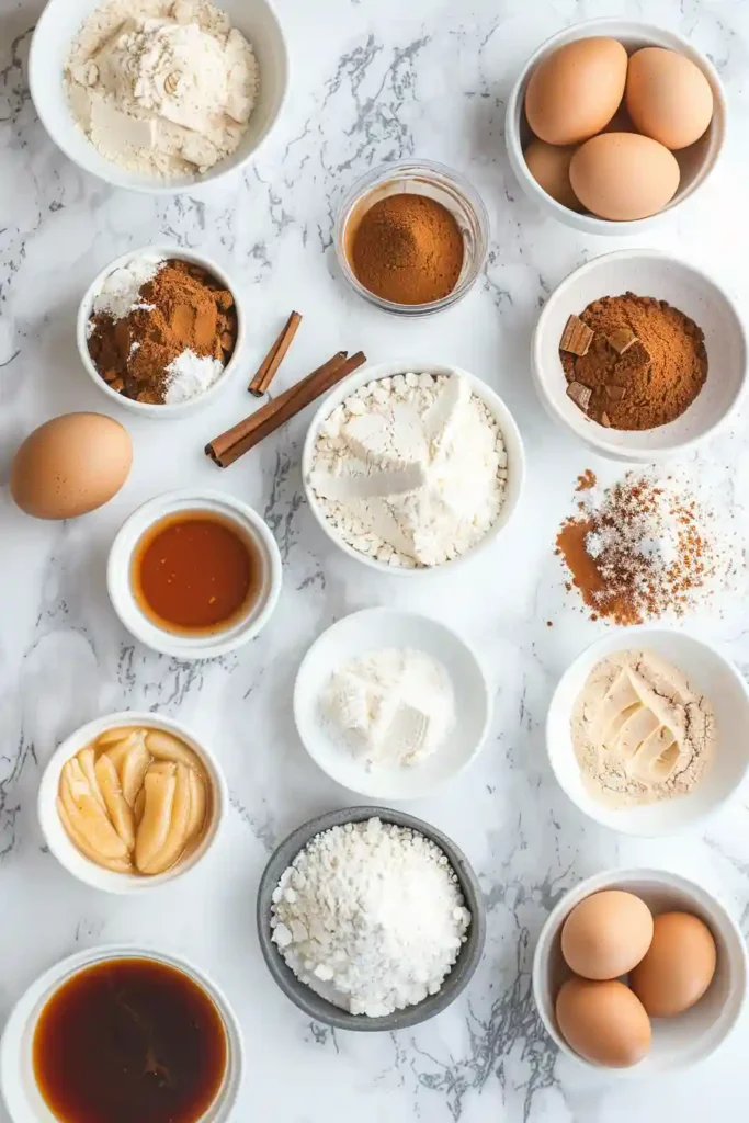 Freshly baked apple cupcakes decorated with caramel sauce and apple slices.