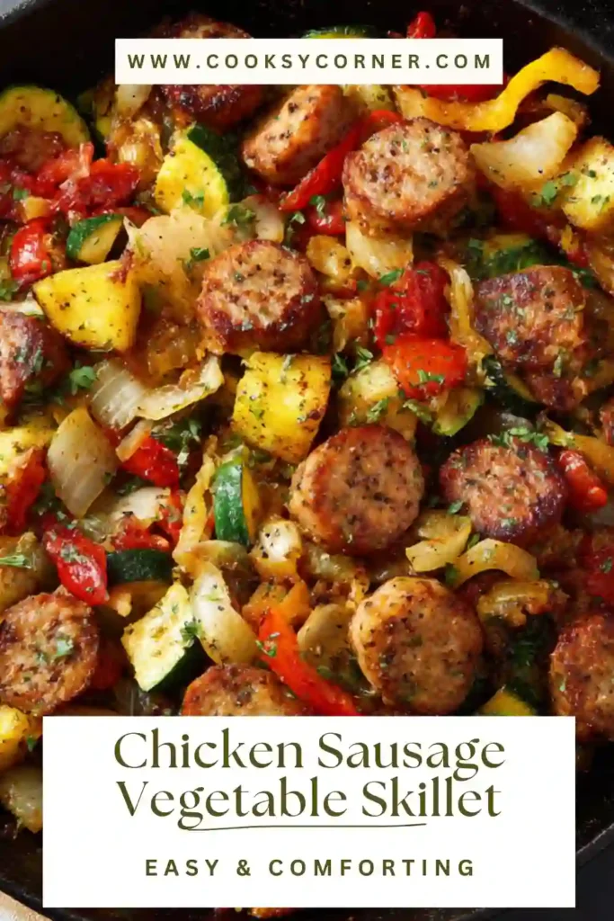 One pan meal with sausage, peppers, and zucchini.