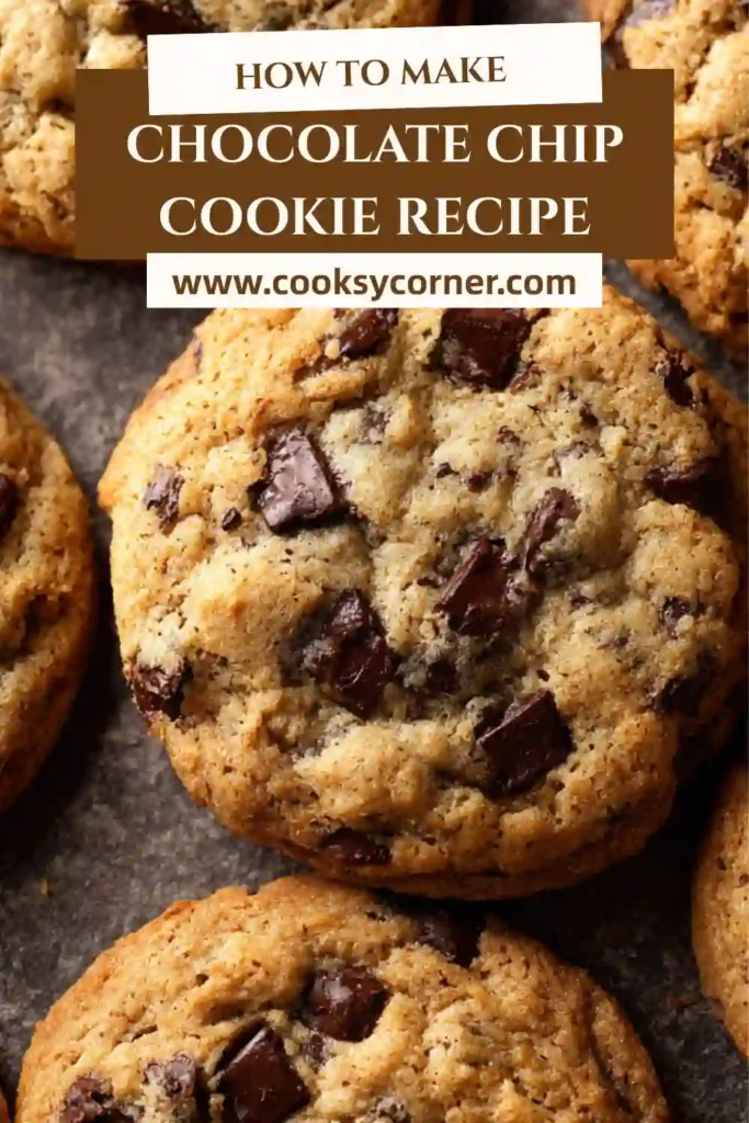 Stack of homemade chocolate chip cookies with rich texture and soft centers.