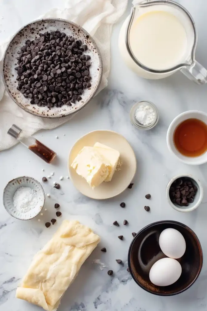 Homemade chocolate danish with creamy filling and crisp layers.