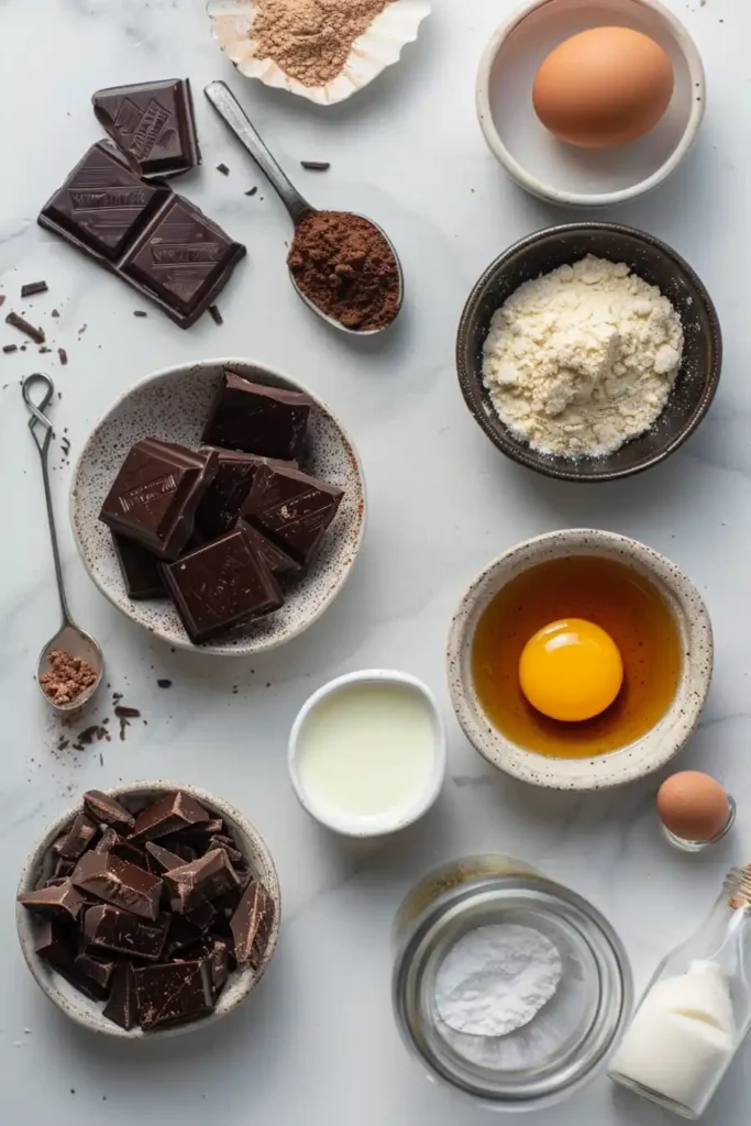 Spoon breaking into chocolate fudge cake revealing molten center, perfect date night dessert for two.