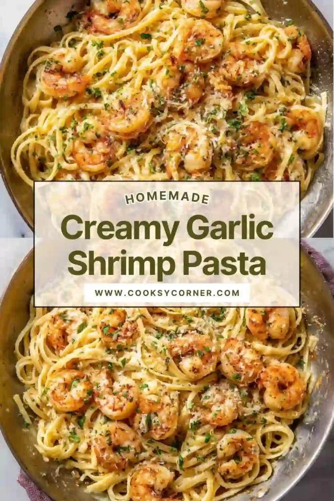 Plate of seafood pasta with garlic cream sauce and fresh herbs. Elegant and flavorful dish.