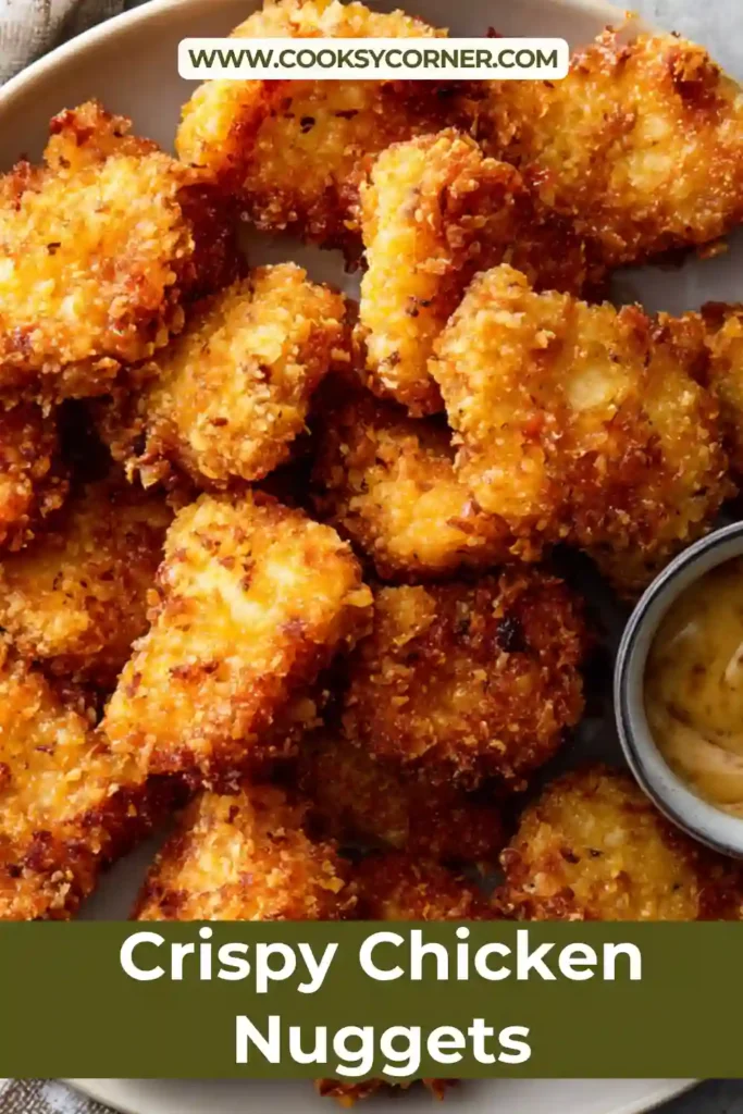 Golden fried chicken nuggets with crunchy coating and juicy interior.