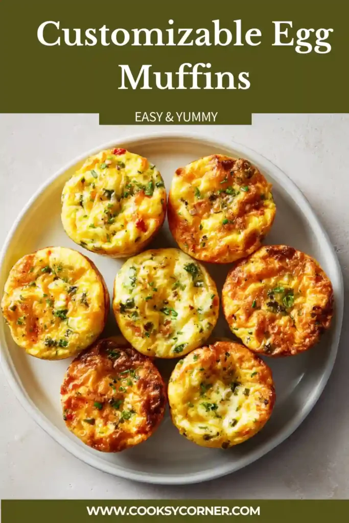 Variety of egg muffins showing different flavors including pico de gallo and cream cheese toppings.