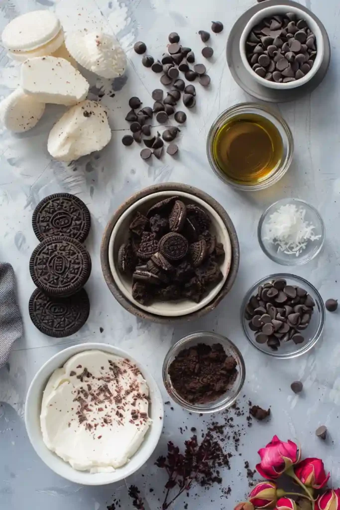 Easy no bake Oreo truffles displayed on a serving plate with a soft, creamy interior and dark chocolate shell.